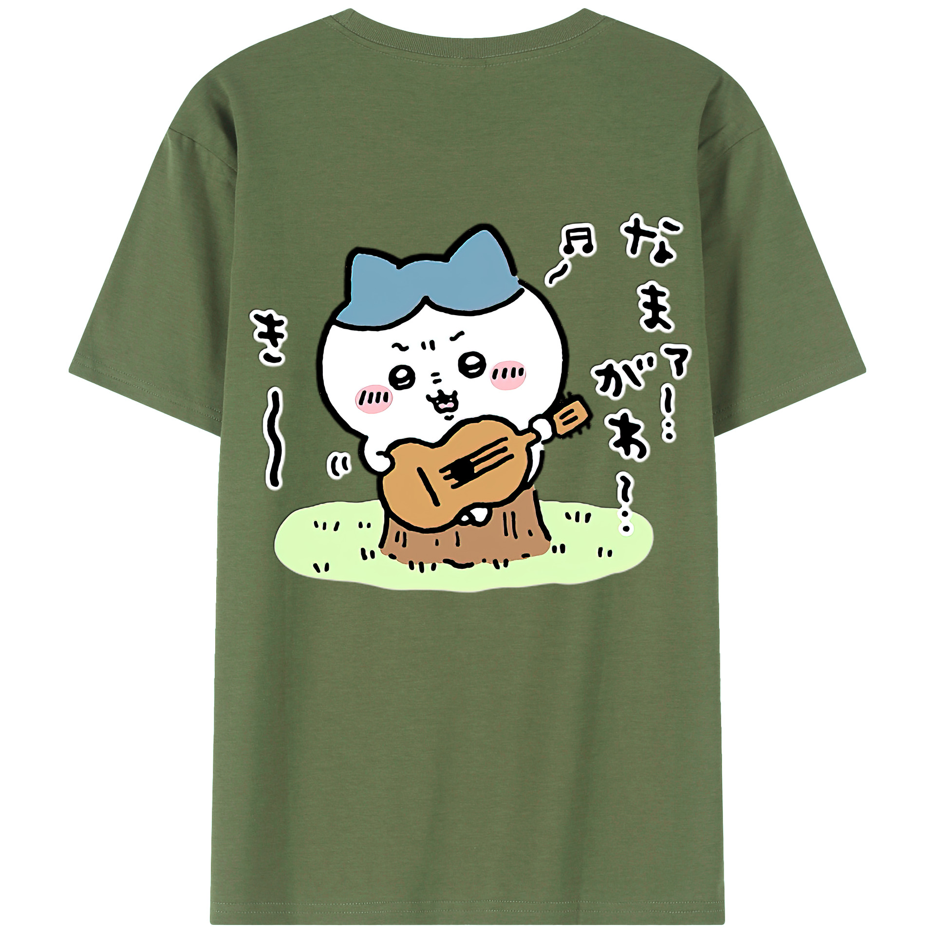 （画像用） ちいかわ ハチワレ Chii-kawa hachiware 綿100％ メンズ半袖Tシャツ（バックプリント） 通気性